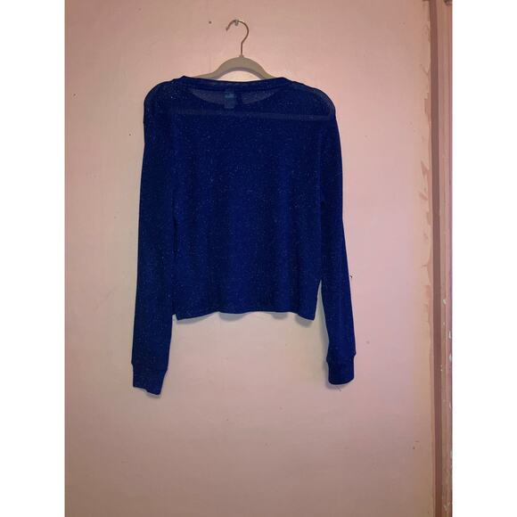 Divided by H&M sparkly blue knit lightweight cropped sweater size small - Picture 4 of 4